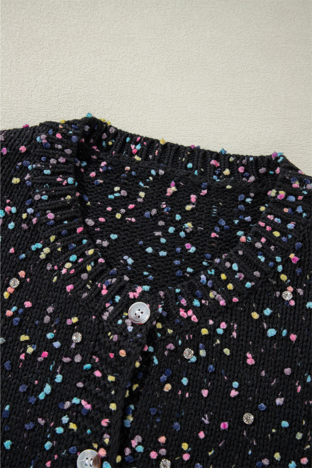 Schwarzer multicolor konfetti pullover cardigan