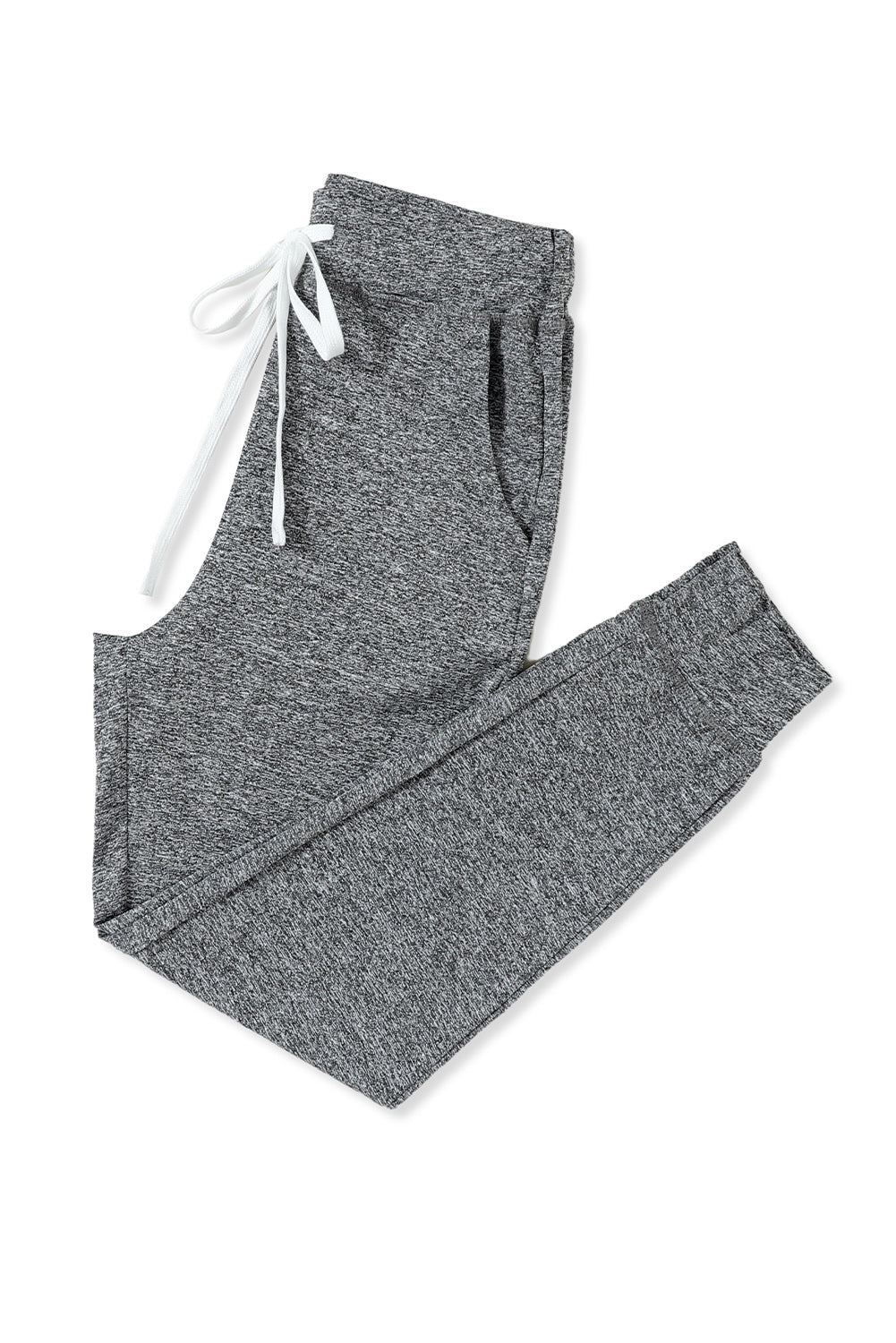 Graue jogginghose mit kordelzug an der taille