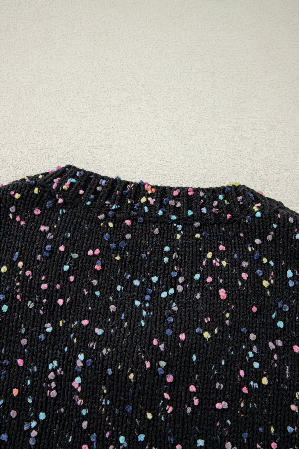 Schwarzer multicolor konfetti pullover cardigan