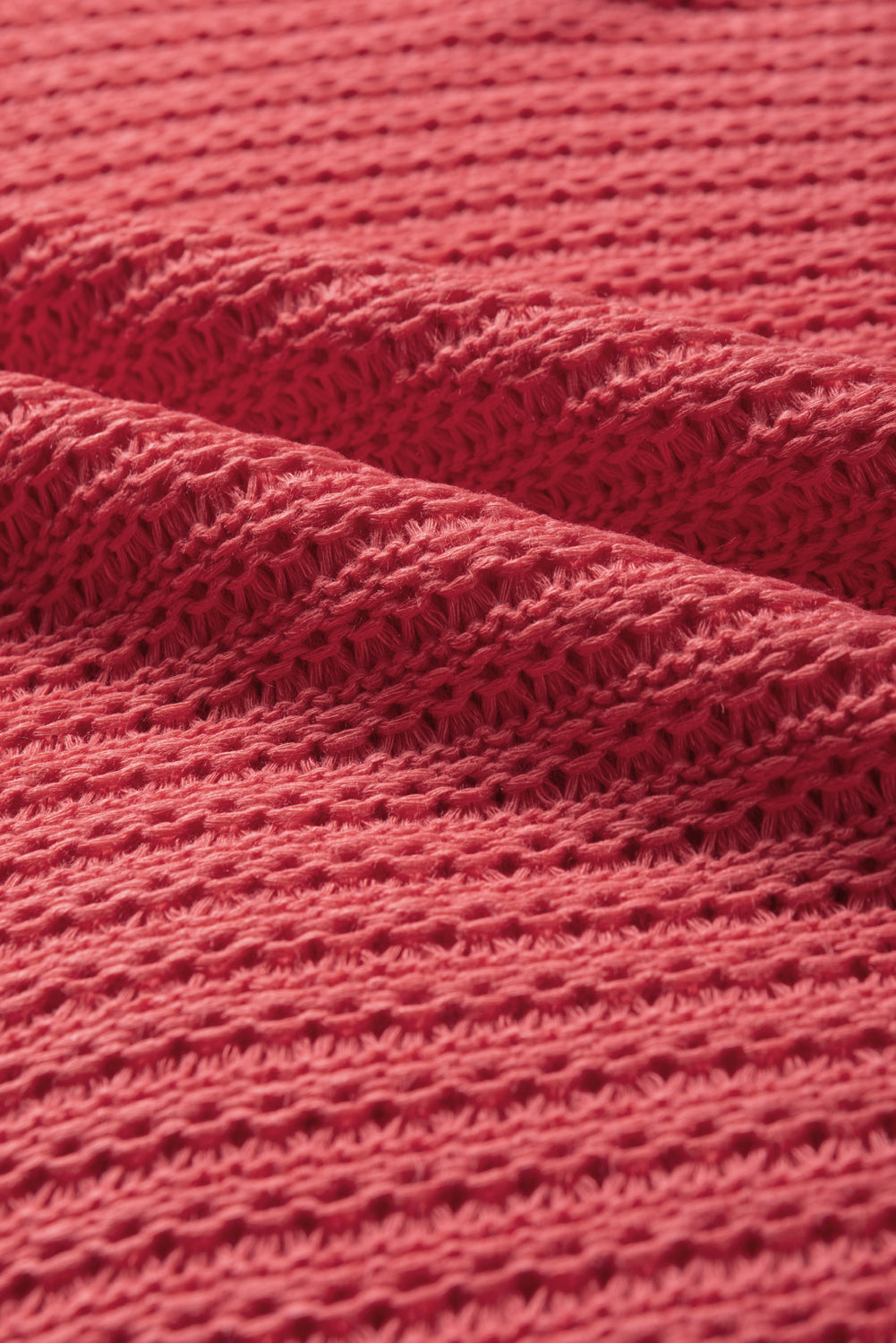 Red clay solid locker gestrickter pullover mit kurzen dolman-ärmeln