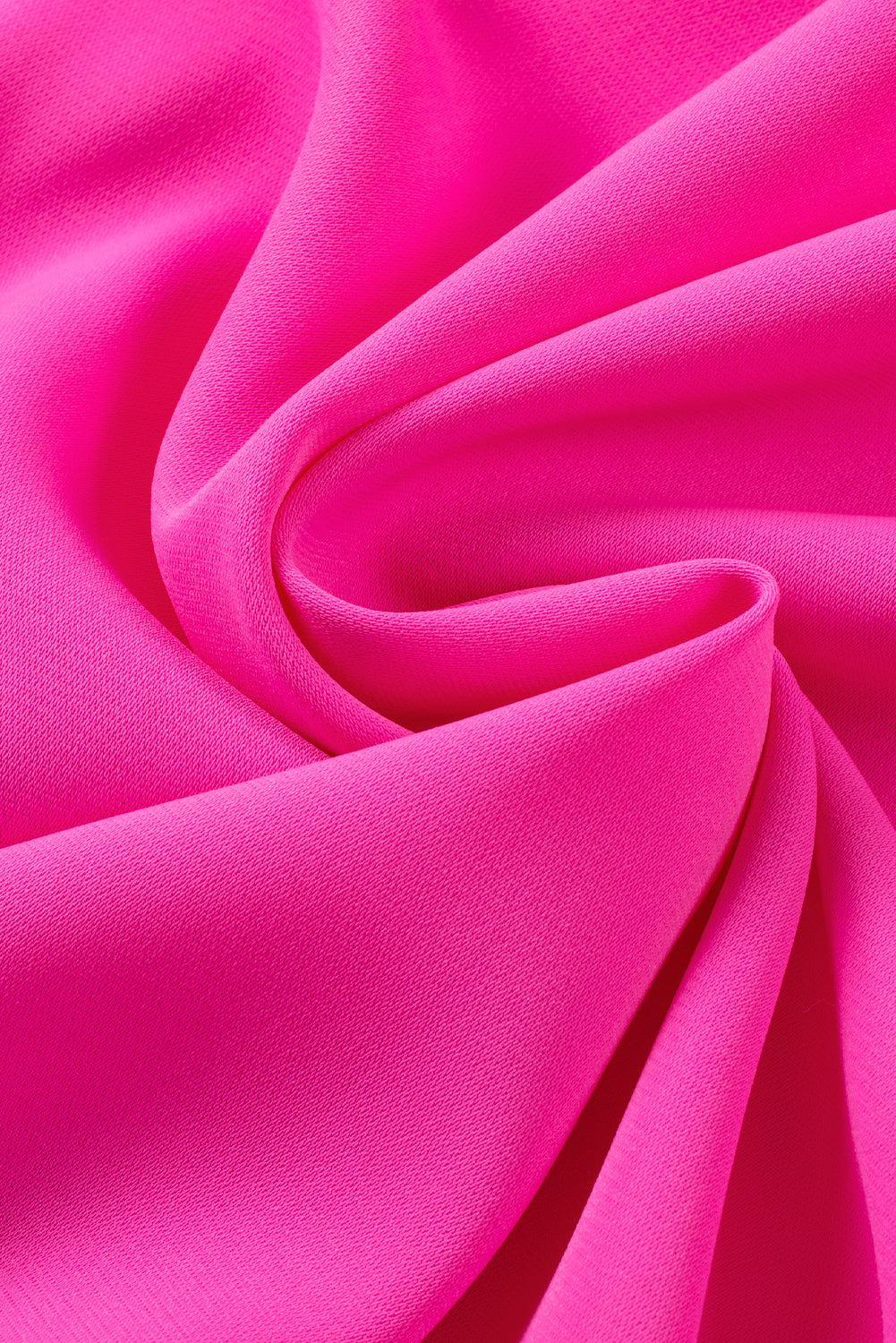 Leuchtend pinkes, unifarbenes Minikleid mit gerüschtem Rand und Schlüsselloch im Rücken