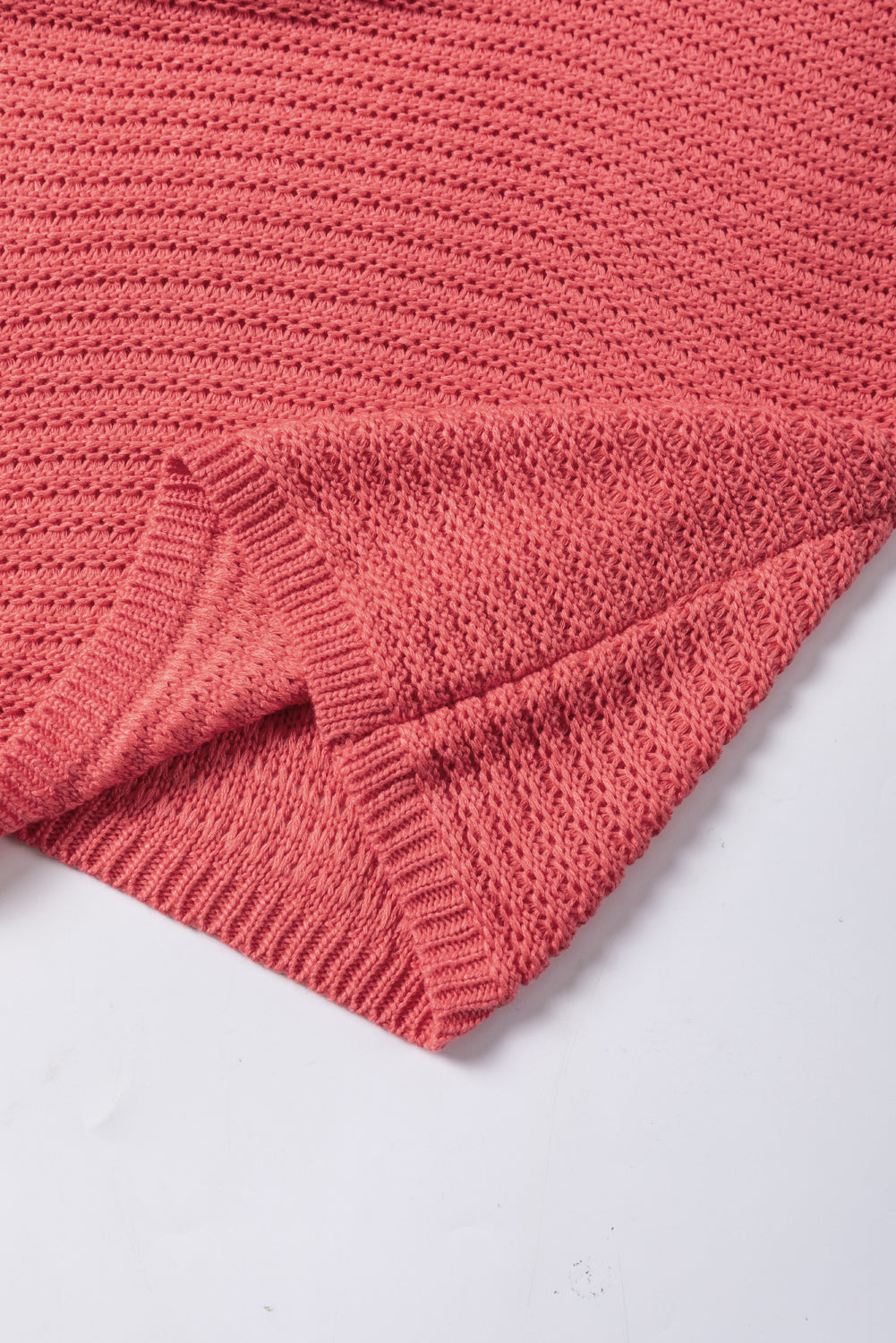 Red clay solid locker gestrickter pullover mit kurzen dolman-ärmeln