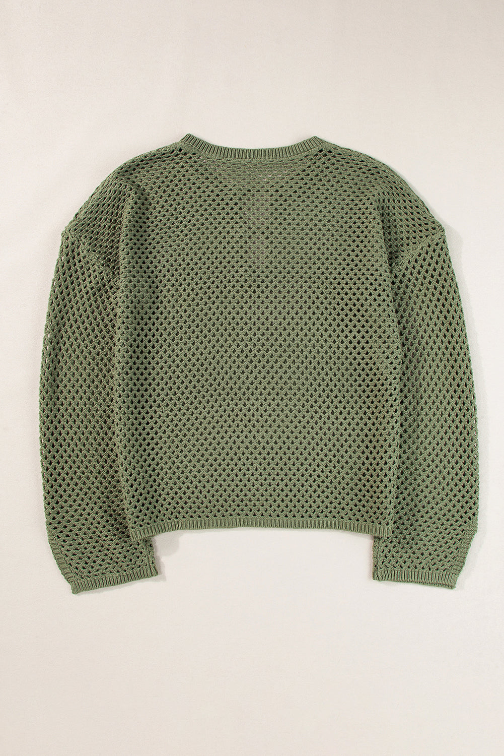 Vineyard green offener strick mit geknöpftem halsausschnitt pullover mit geteilten ärmeln
