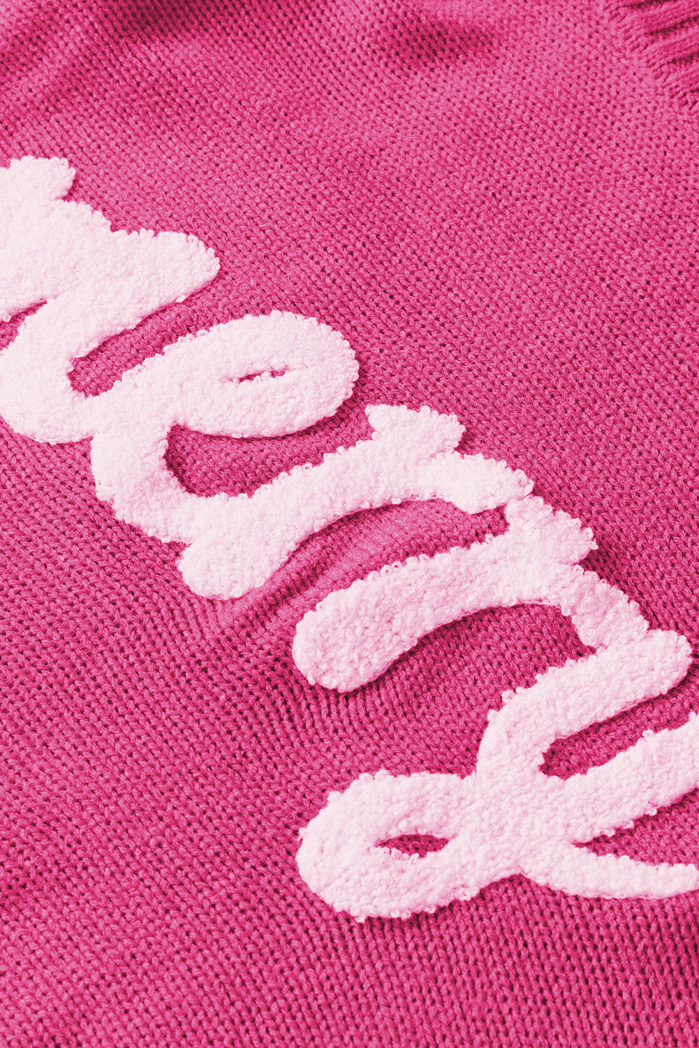 Rose merry letter gestickter pullover mit hohem ausschnitt