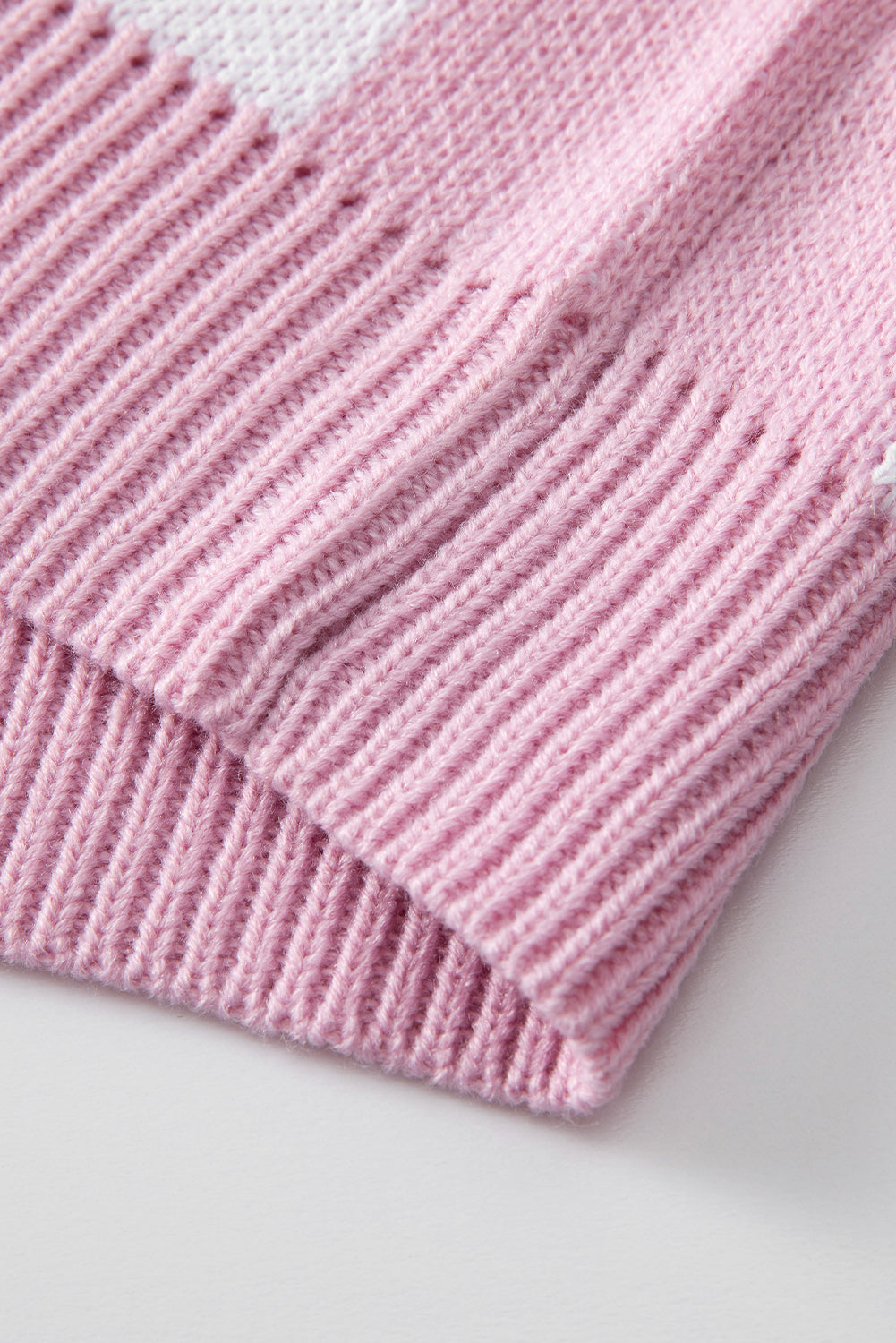 Rosa karierter pullover mit läuferärmeln