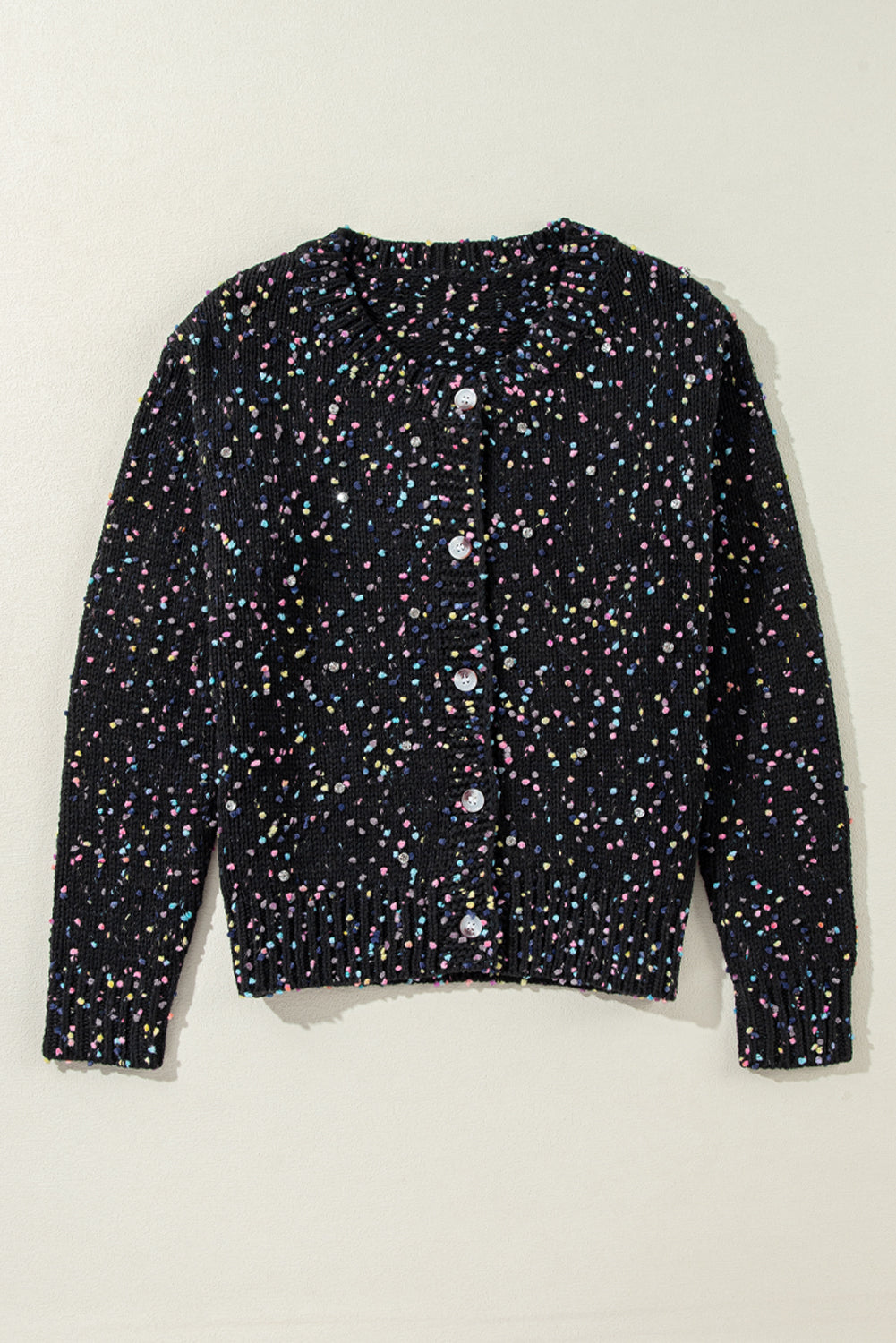 Schwarzer multicolor konfetti pullover cardigan