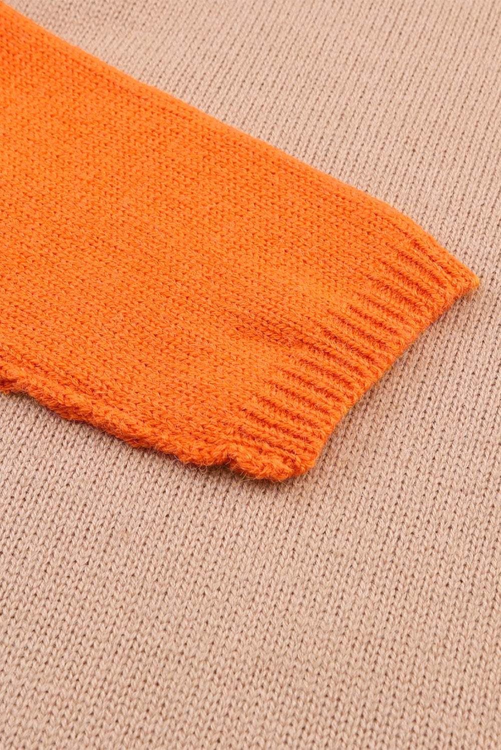 Khaki farbe block schildkröte hals drop shoulder strickpullover