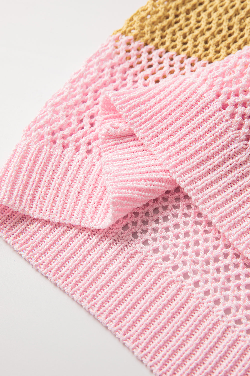 Rosa streifen häkeln cap sleeve lose fit pullover t shirt