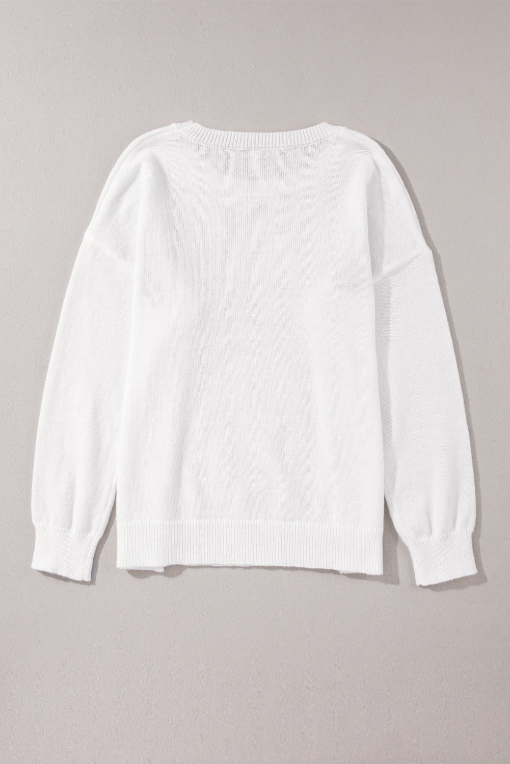 Weißer holly jolly rundhalsausschnitt freizeitpullover