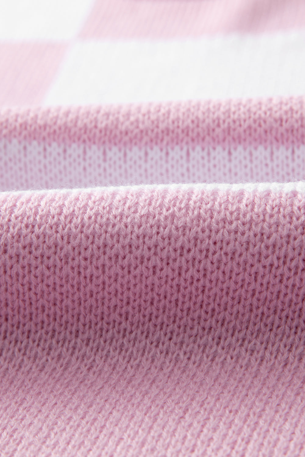 Rosa karierter pullover mit läuferärmeln