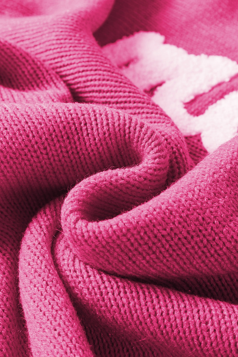 Rose merry letter gestickter pullover mit hohem ausschnitt