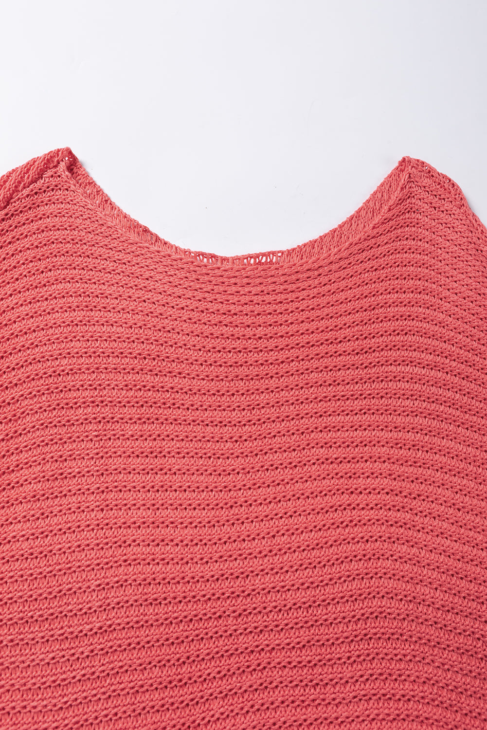 Red clay solid locker gestrickter pullover mit kurzen dolman-ärmeln