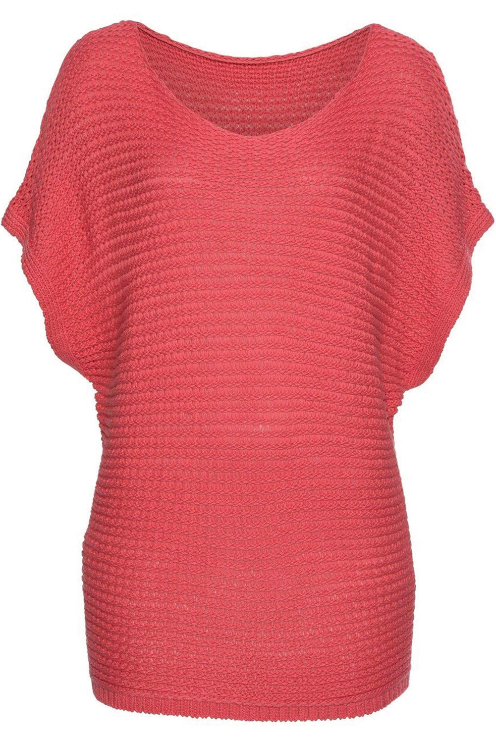 Red clay solid locker gestrickter pullover mit kurzen dolman-ärmeln