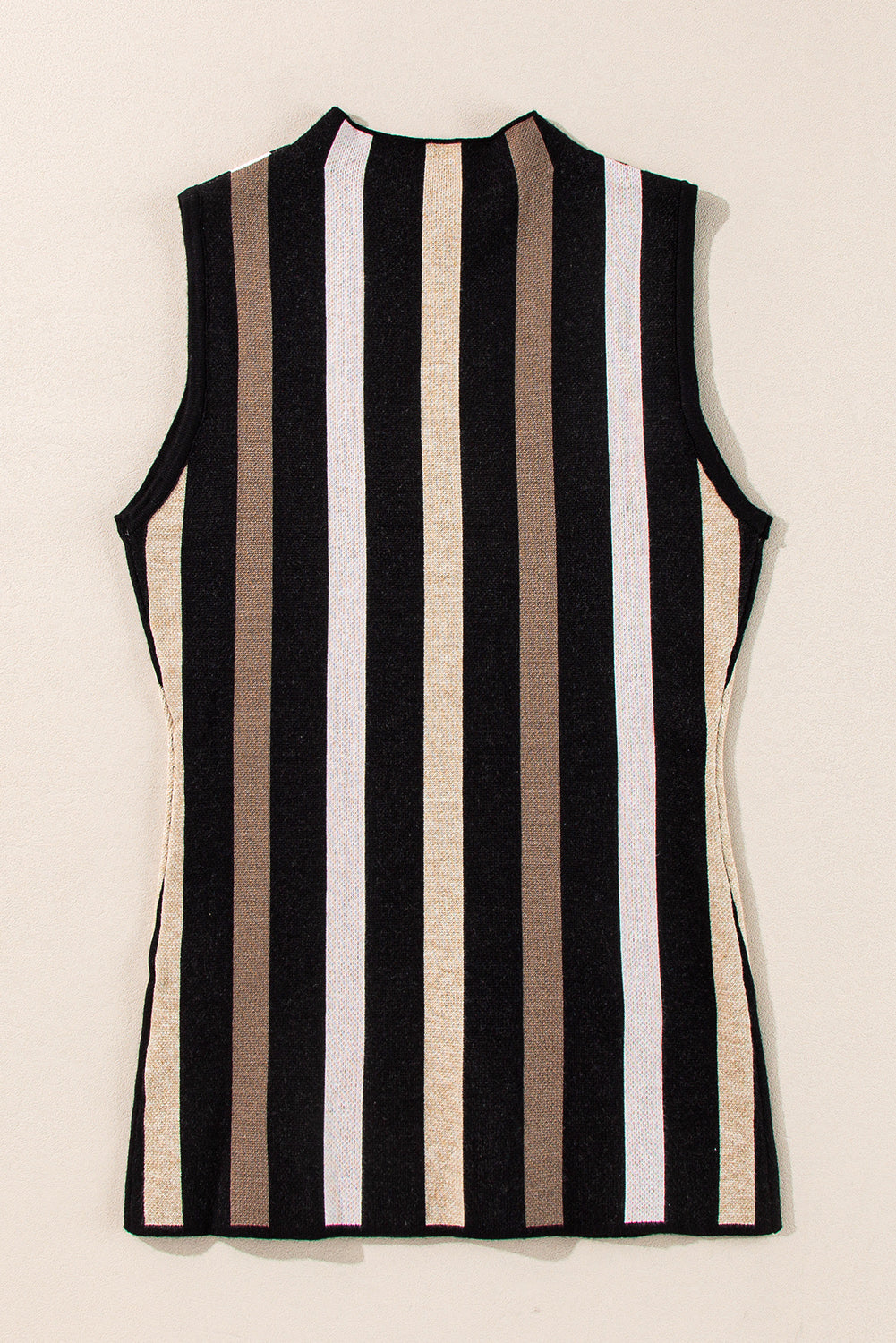 Schwarz gestreift slim fit o neck pullover weste