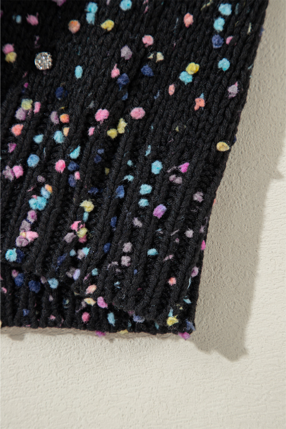 Schwarzer multicolor konfetti pullover cardigan