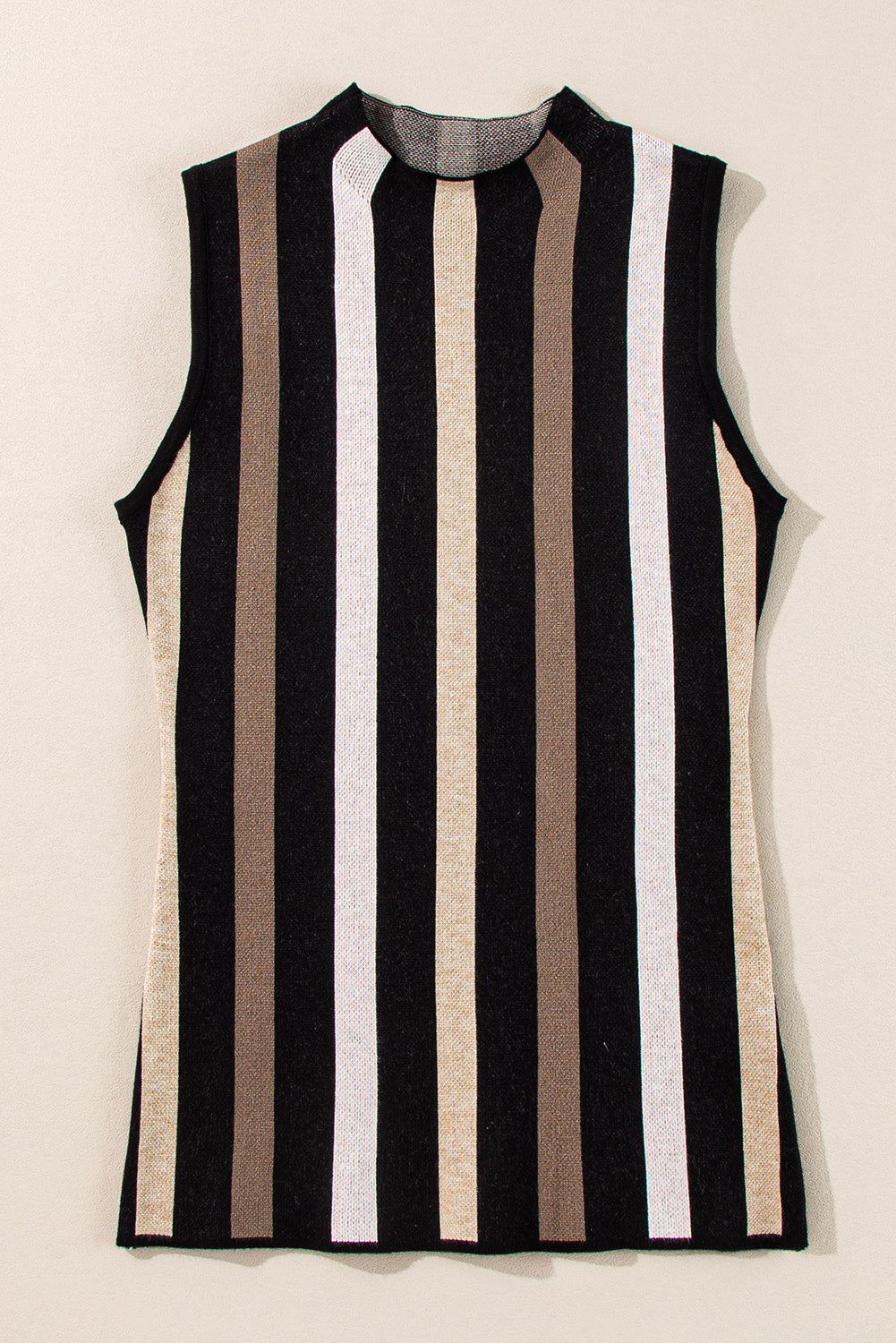 Schwarz gestreift slim fit o neck pullover weste