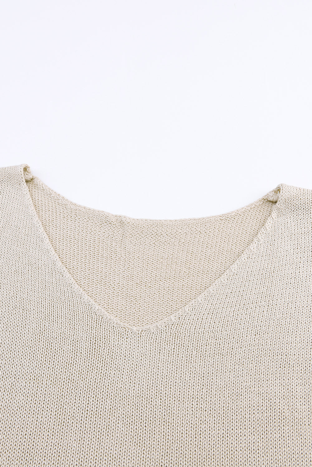 Khaki leichter strickpullover mit fransensaum