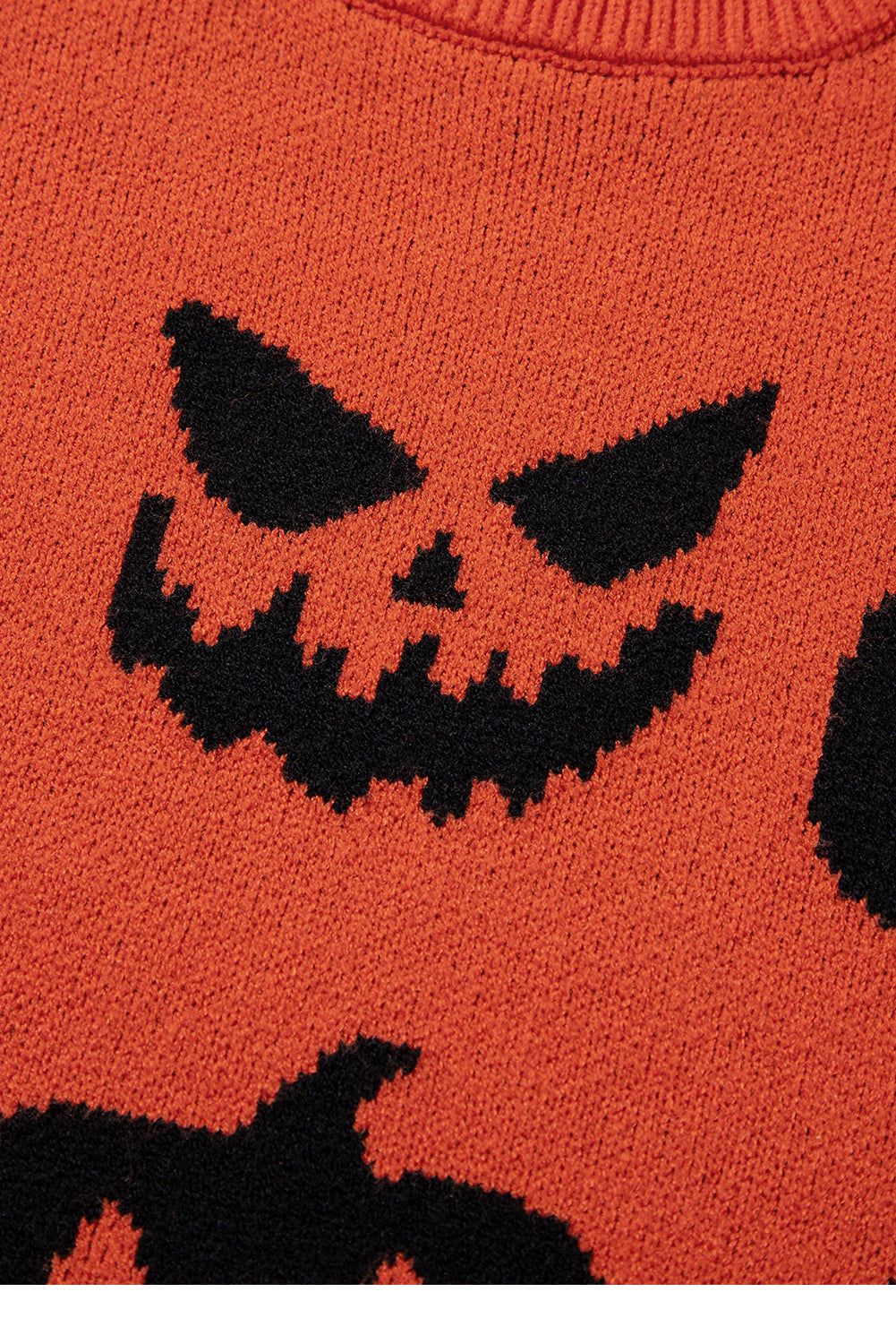 Orange halloween kürbis gesicht muster drop shoulder pullover