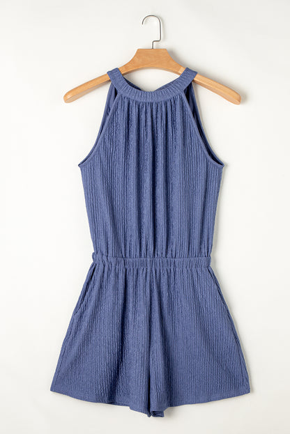 BLULING KNOOT ACHTER HALL Croch CRinke Structured Romper