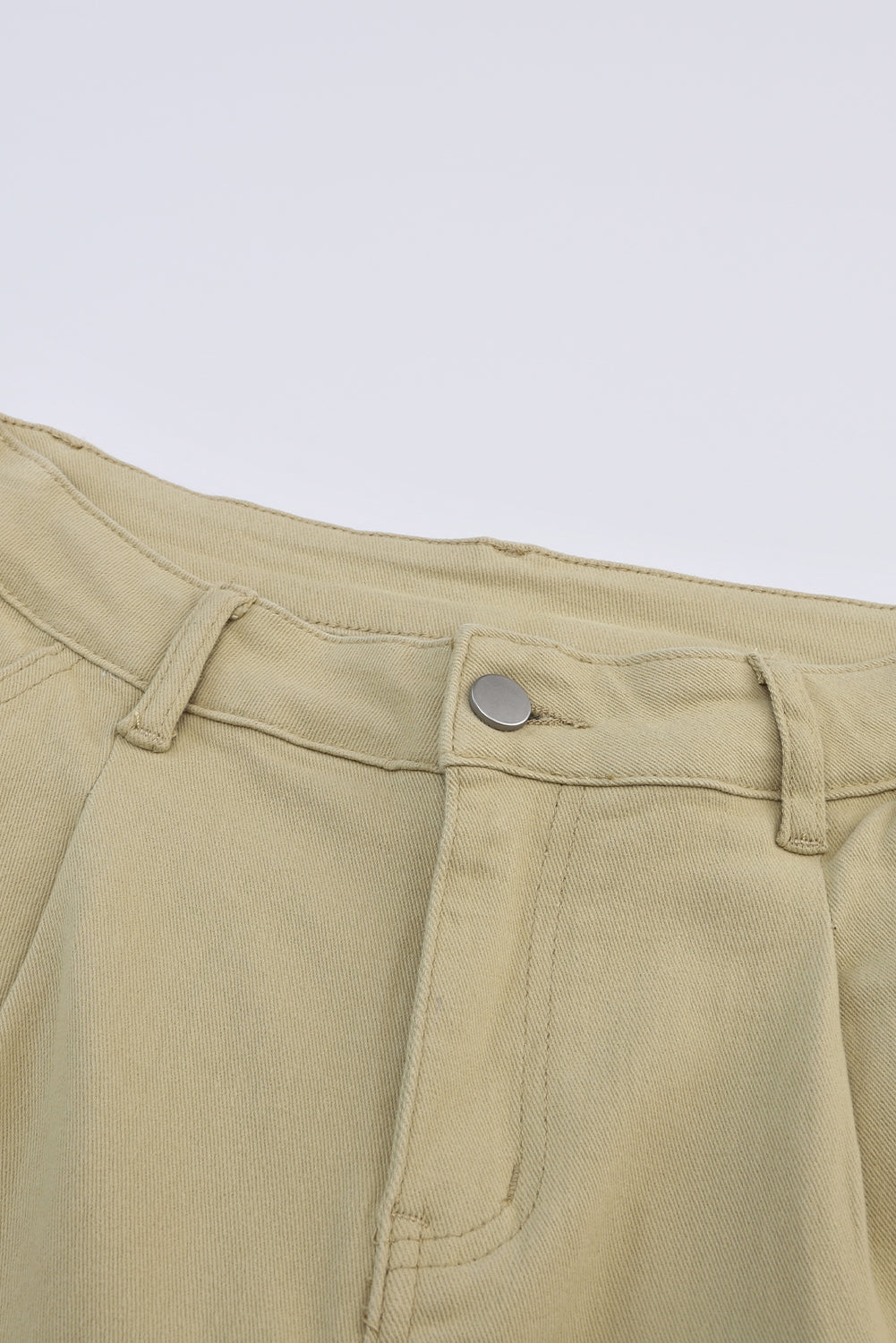 Khaki solid hohe taille freizeithose