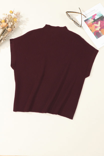 Mineral red patch pocket ribbed knit short sleeve pullover