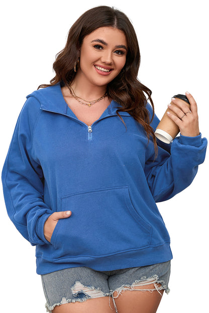 Bluing plus größe mineral wash zip up kapuzenpullover