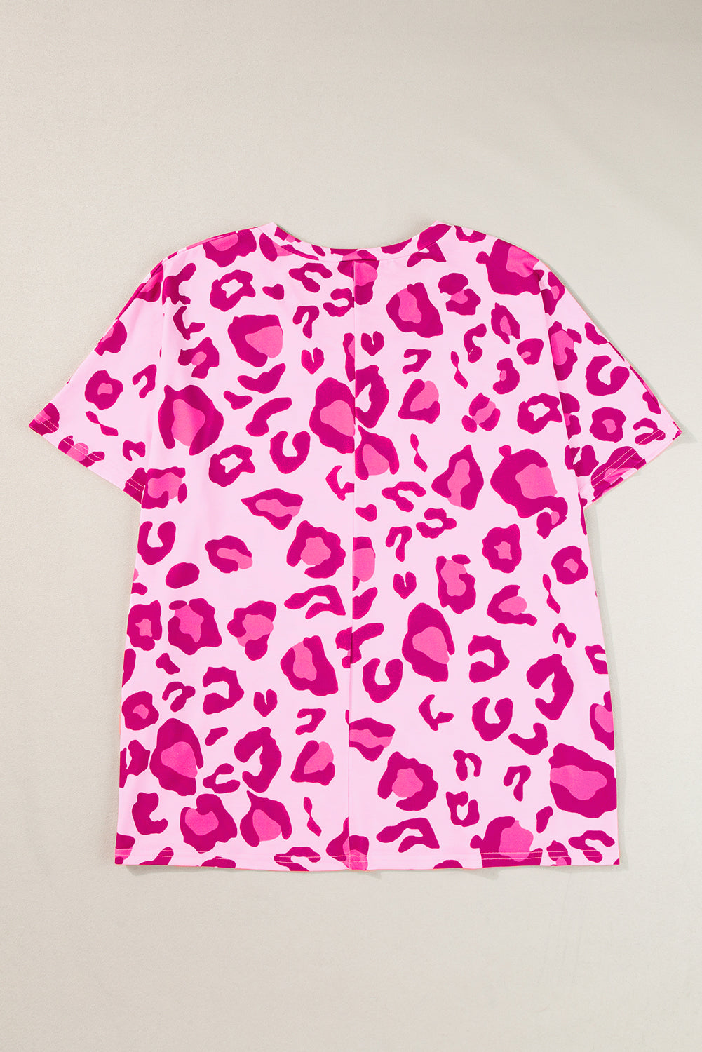 Rose leopard druck v-ausschnitt plus größe tee