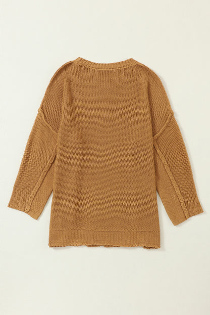 Brauner slouchy textured knit loose pullover