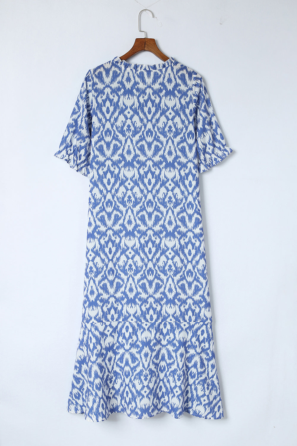 Himmelblau V-neck Casual geometrische print Maxikleid