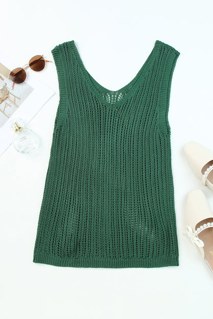 Groene holle breat-tanktop met een v-neckline