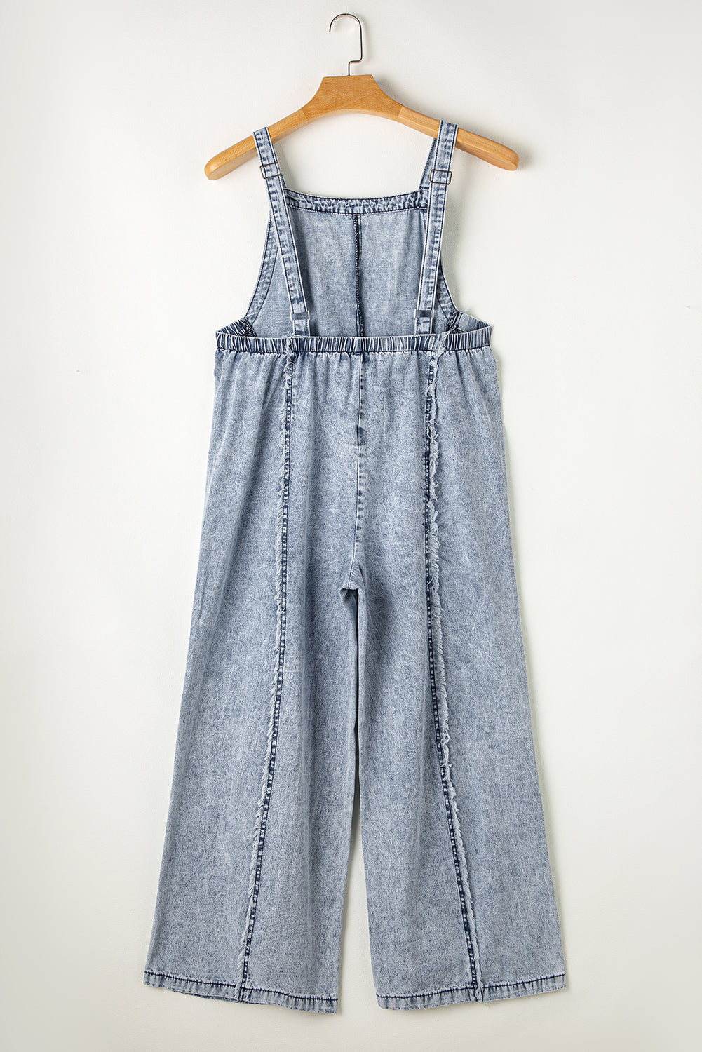 Beau Blue Light Wash Ferred Exploited Sahn A Wide Leg Denim in het algemeen