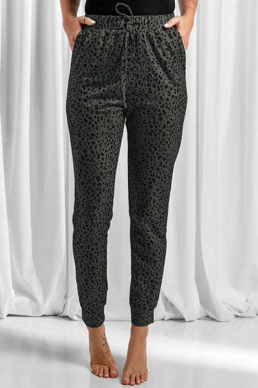 Schwarze breezy-leopard-jogginghose