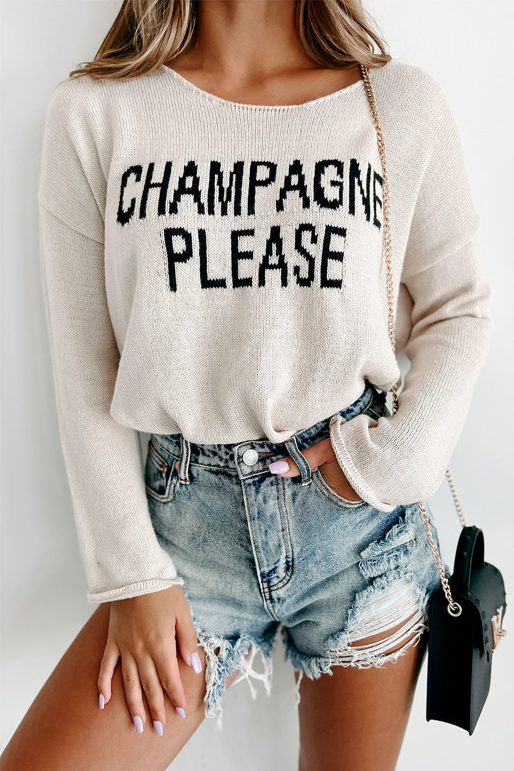 Schneewittchen champagne please grafik pullover