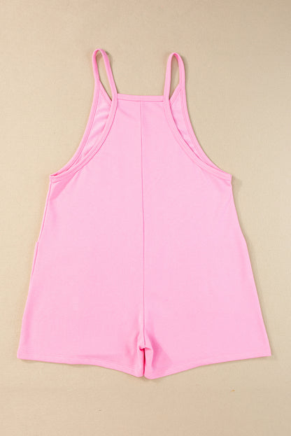 Roze mouwloze trui werd gestuurd met een v-neck en tassen