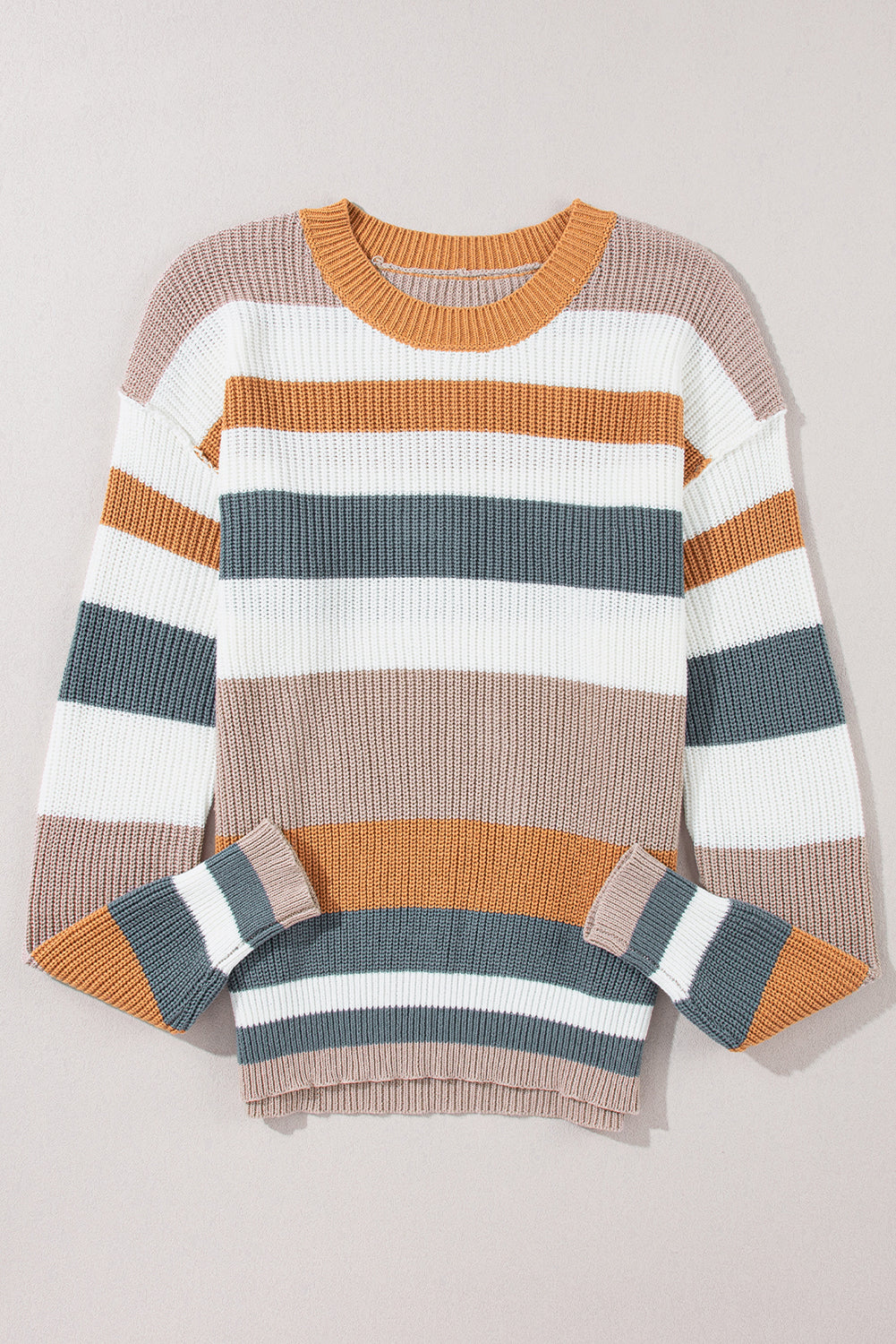 Camel classic rundhalsausschnitt colorblock strickpullover