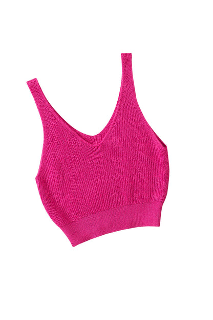 Rose cropped woolen knit vest