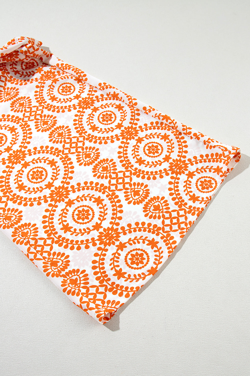 Orange boho retro blumen print weite hosenbeine