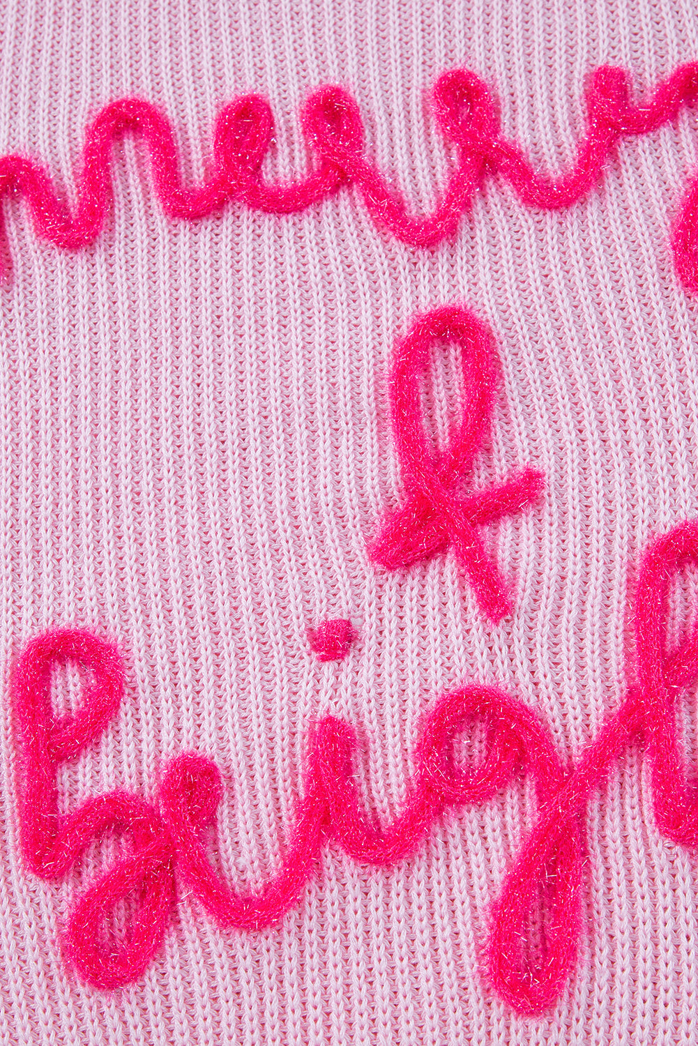 Rosa merry & bright pop up letter waffelstrickpullover