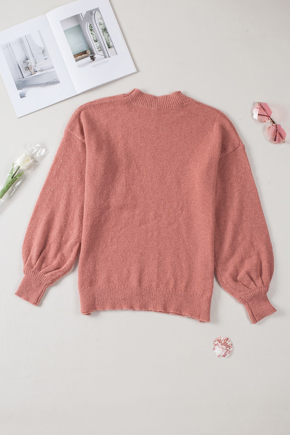 UNIFARB SWEATER MET BUFF MOEVEN EN Tassen