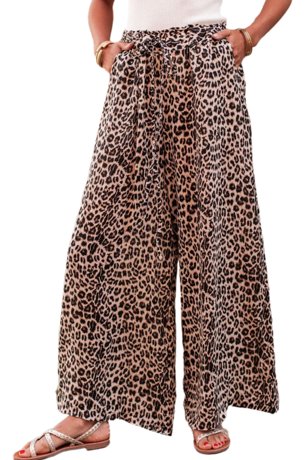 Wüstenpalme boho-leopard-hose mit weitem bein