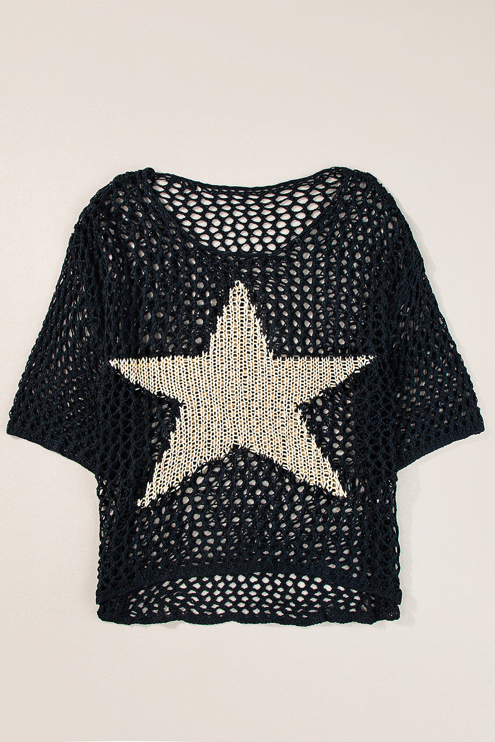 Black Star Graphic Crochet Gebreide zomertrui top