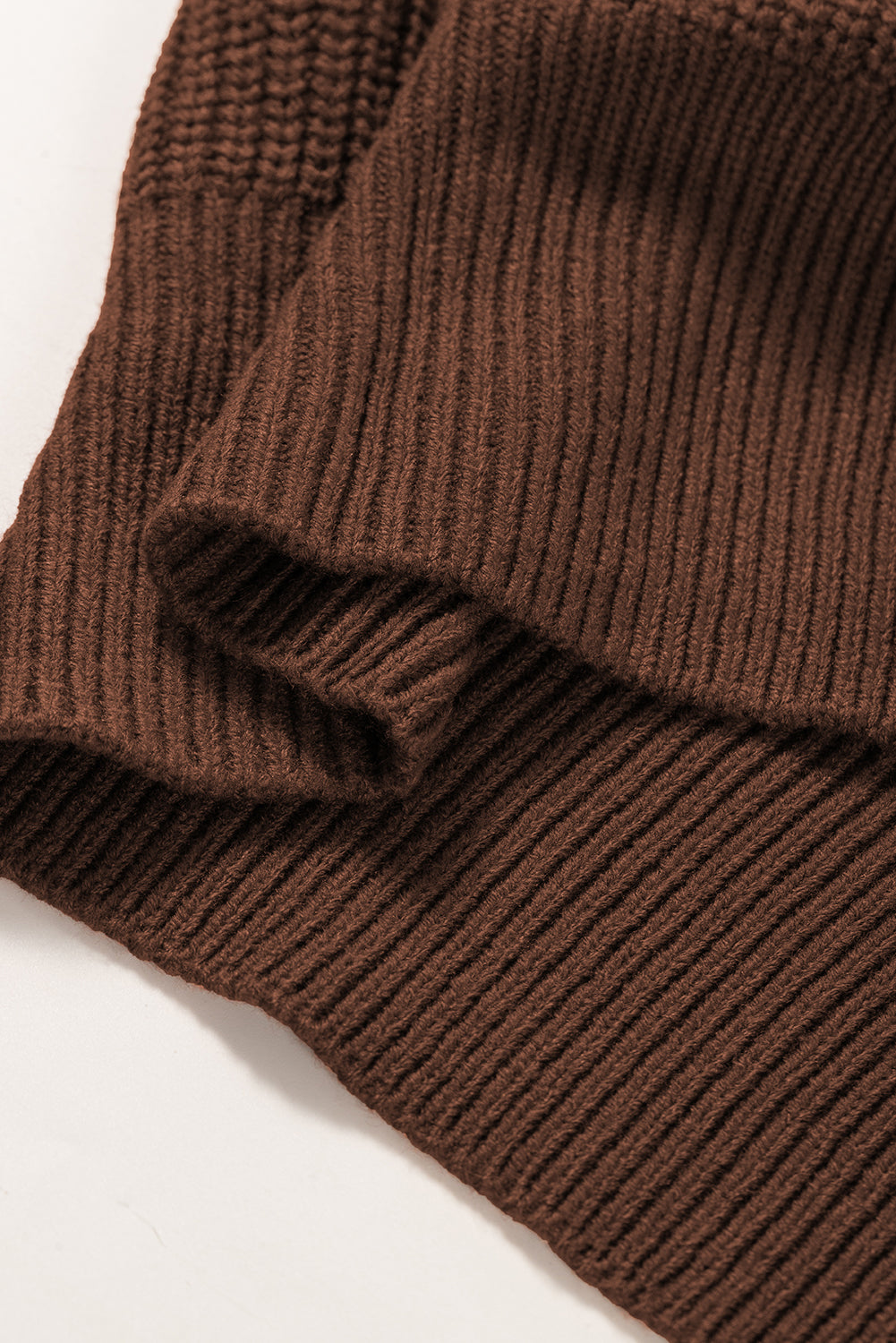 Brown chunky knit reverskragen knopfleiste cardigan