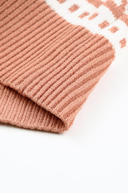 Rosa geometry knit quarter zip pullover