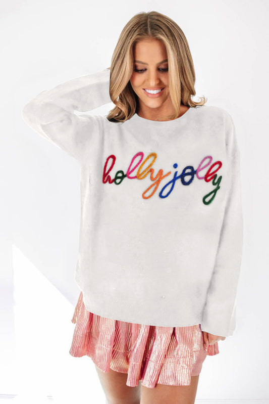 Witte Holly Jolly Circular Hicline Leisure Sweater