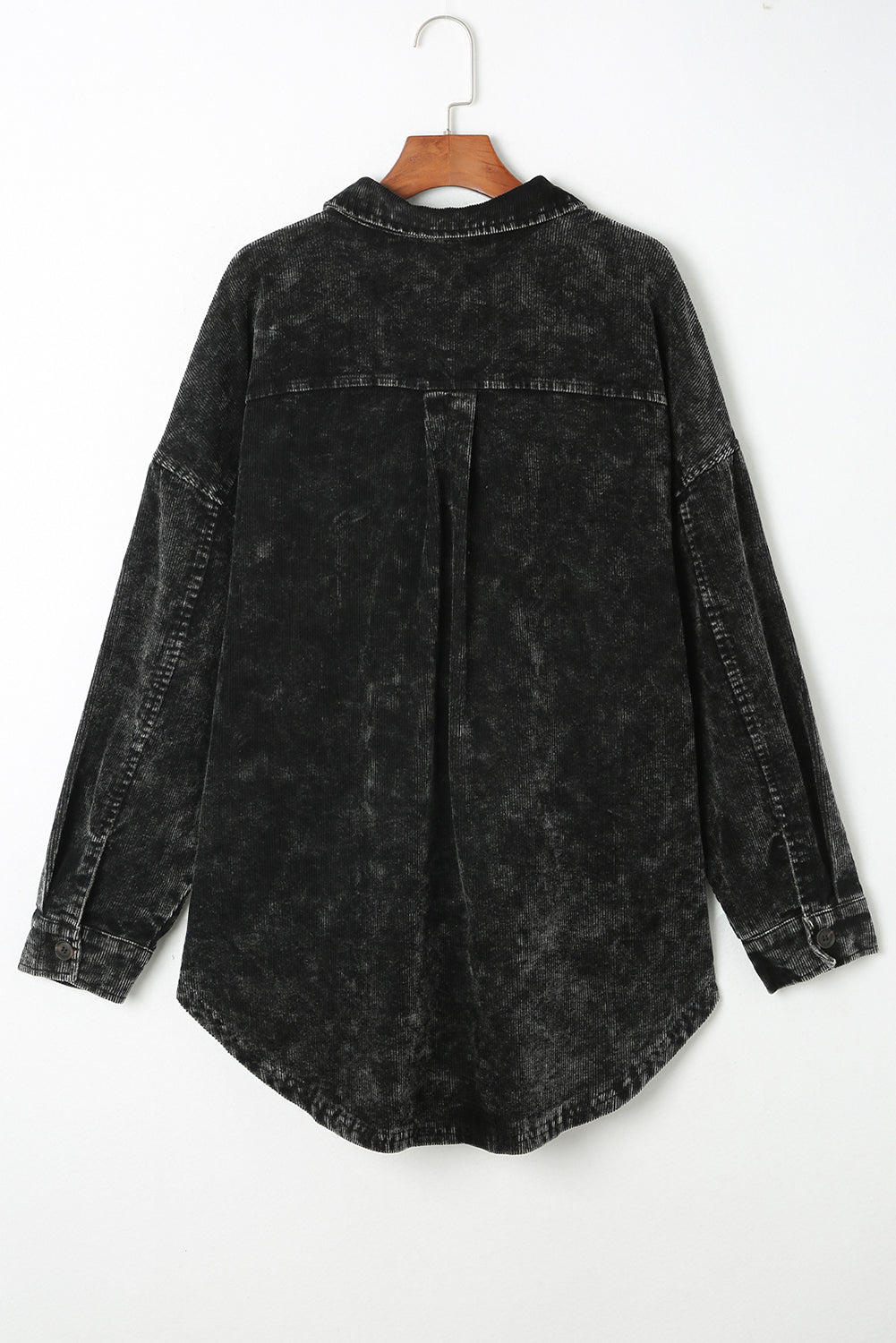 Schwarze vintage distressed mineral wash jacke in übergröße