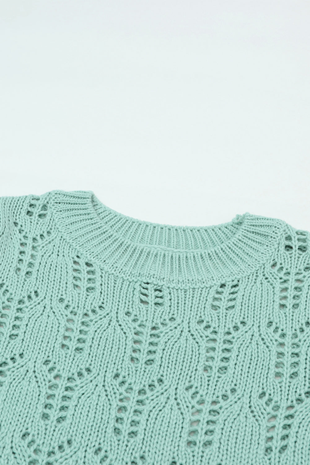 Green Pointelle Sweater gemaakt van transparant touw