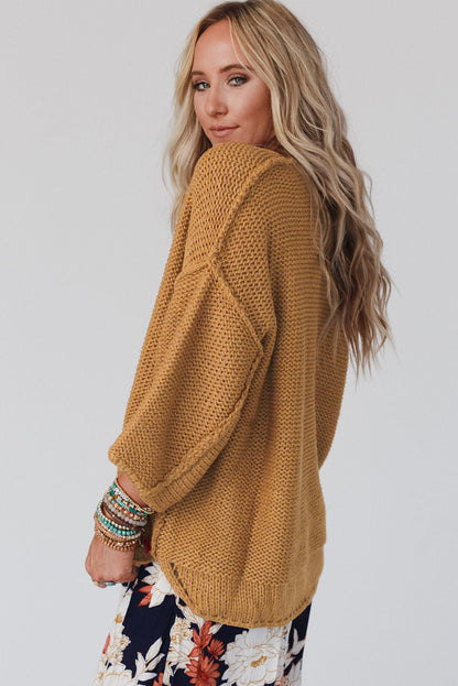 Brauner slouchy textured knit loose pullover