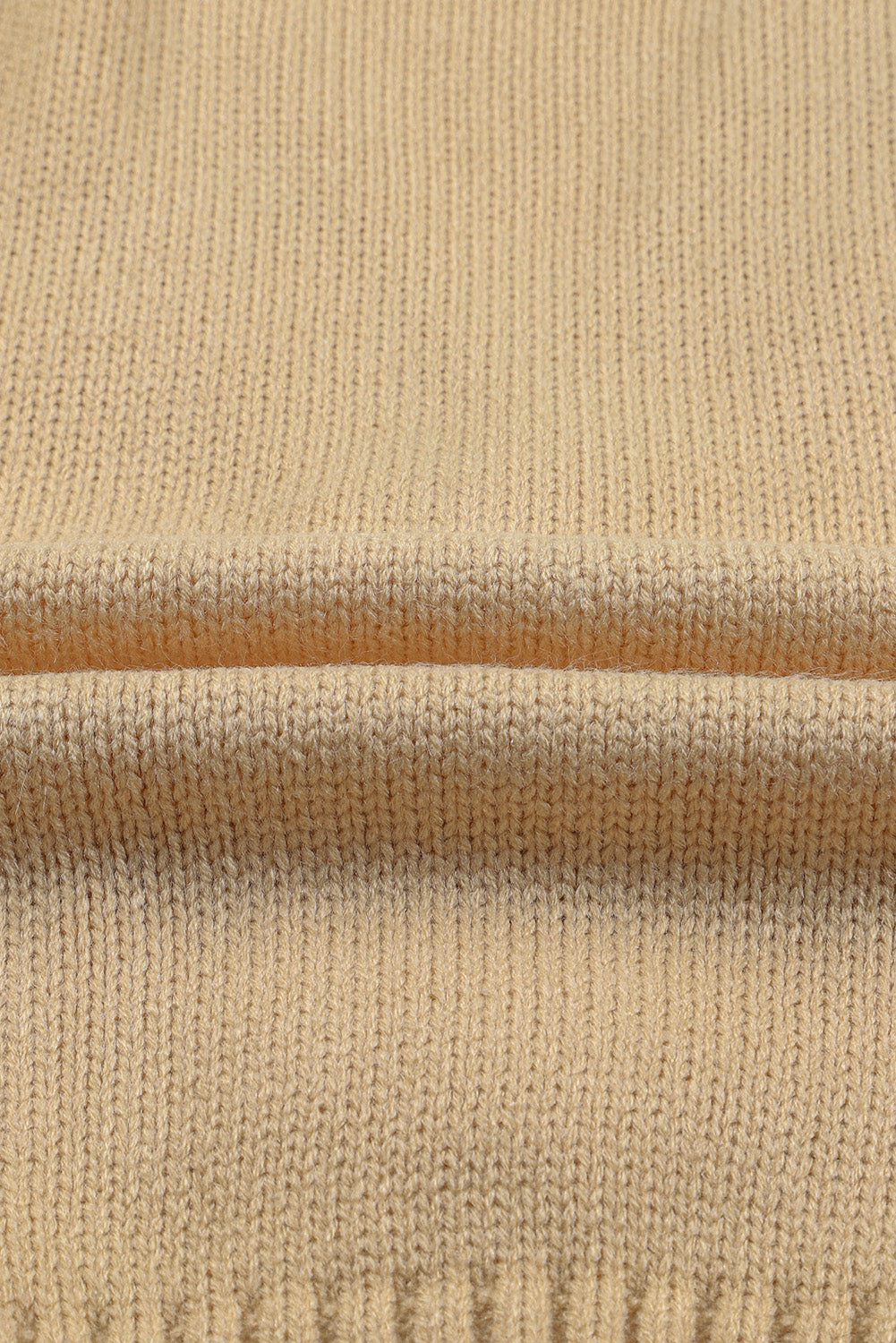 Beige fronttaschen knöpfe strukturierte strickjacke