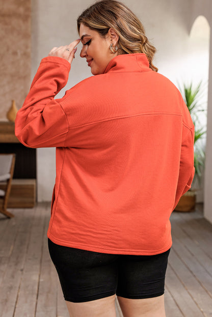 Orange o-ring reißverschlusstasche plus size pullover