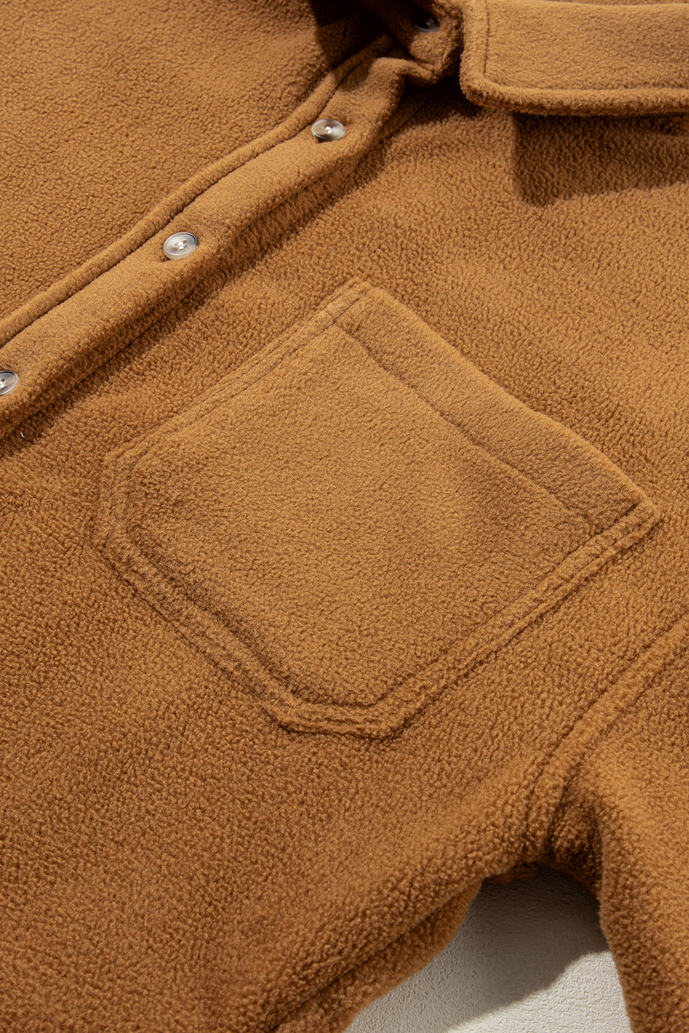 Camel brusttasche button up fleecejacke